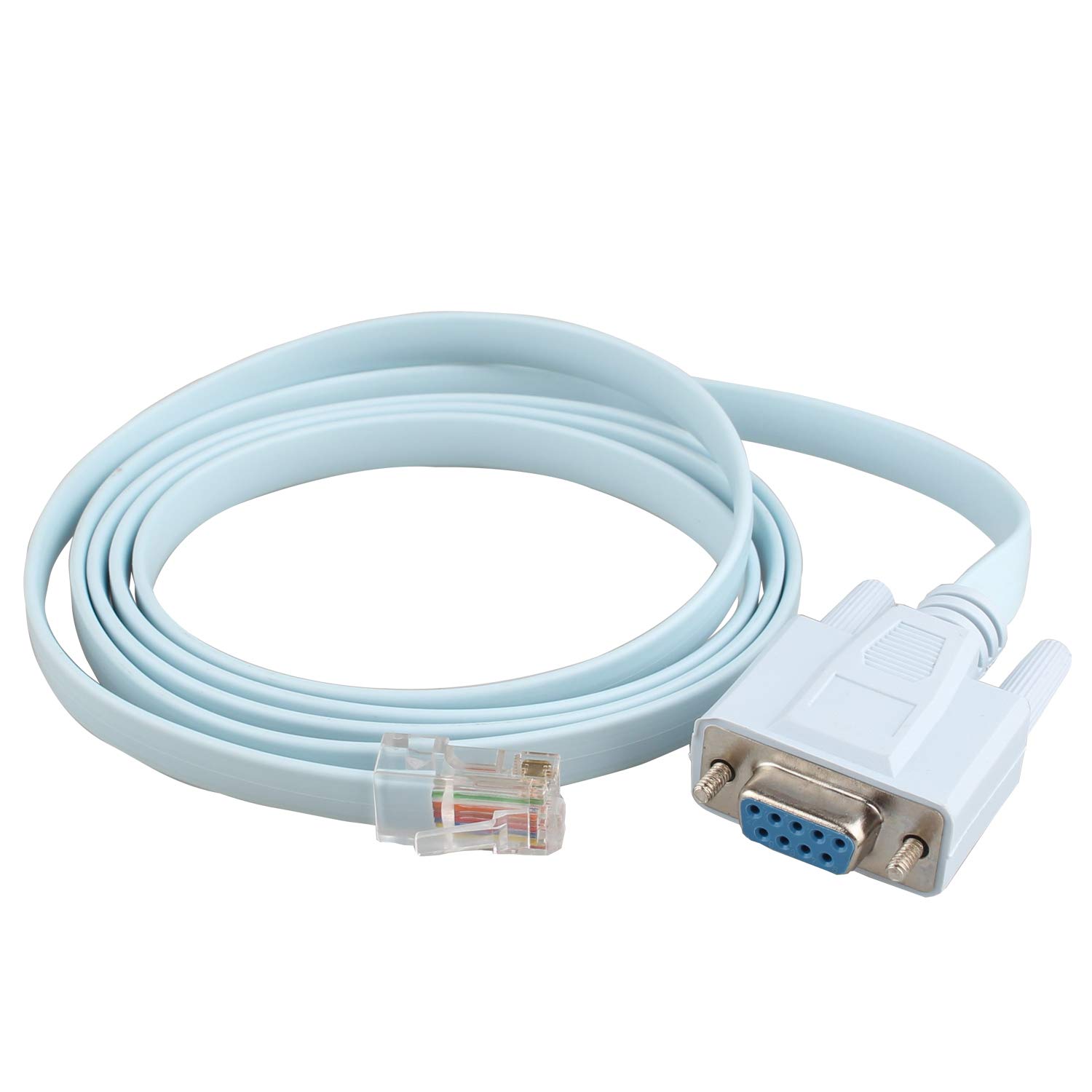 Futheda RJ45 to RS232, DB9 9-Pin Serial Port Female to RJ45 Male Cat5 Ethernet LAN Rollover Console Cable Switch Line 4.6Ft/1.4M