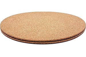 KITLAB Cork Plant Coasters, Double Layers 12 Inch Cork Planter Coaster, Absorbent Cork Plant Mats, Cork Plant Coasters for House Plants, 2 Pcs