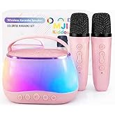 MJI Kiddos Kids Karaoke Machine with 2 Wireless Microphones, Bluetooth Speaker with Voice Changer & LED Lights, Portable Singing Toy Gift for Boys & Girls Ages 3โ12