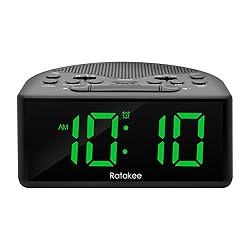 Ratakee Digital Alarm Clock Radio for Bedroom with