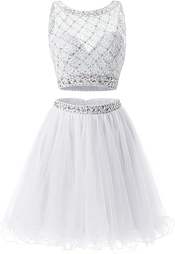 white beaded dress short