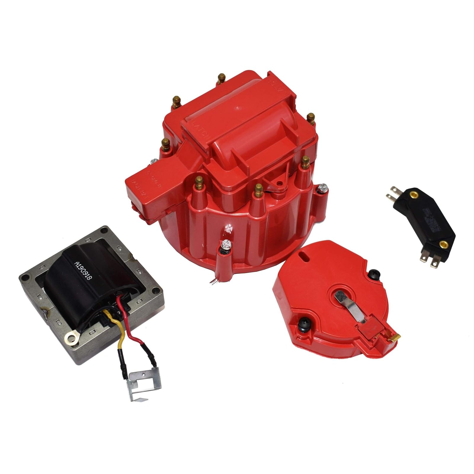 Photo 1 of A-Team Performance - HEI Distributor 8-Cylinder Tune-Up - Kit Male Cap 65k Volt Ignition Coil (Red)