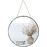 YCHMIR Small Round Wall Mirror,Bathroom Mirror (Black, 11.8 in.)