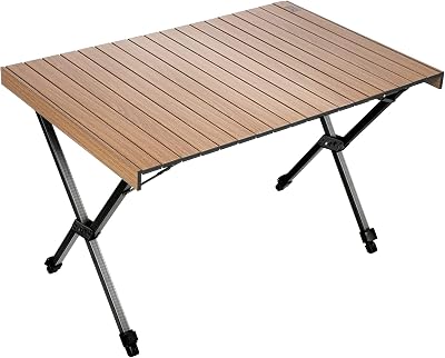 Timber Ridge Folding Camping Table 108x71cm Aluminum 4-6 Person Brown