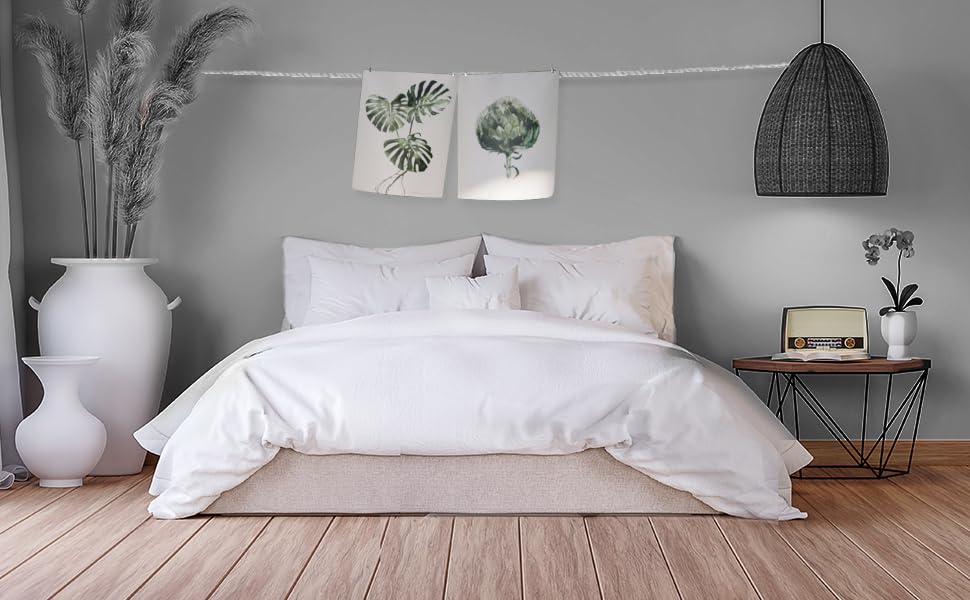 Homesty Premium Bed Linen 155 x 220 cm + 1 Pillowcase 80 x 80 cm - 100% Cotton Duvet Cover Set 2-Piece Oeko-Tex with YKK Zip White Soft & Breathable