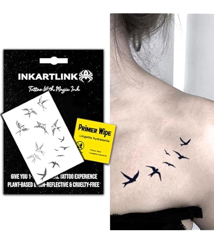 Amazon.com : WEEKINK Swallow Bird Temporary Tattoos – Realistic