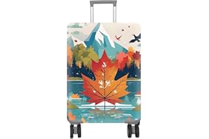 Canadian Maples and Moutain Landscape Luggage Suitcase Cover,Canada Flag Elastic Case Scratch-Proof Cover,Travel Protecter wi
