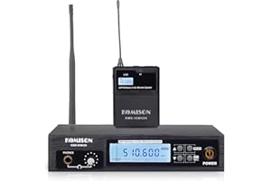 KOMISON Mono Wireless in Ear Monitor System, IEM System, UHF Professional IEM System Transmitter and Beltpack Receiver with Earphone,for Studio, Guitar, DJ, Live Performance 164Ft(1 bodypack)