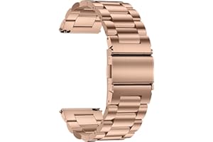TStrap Metal Watch Strap - Quick Release Watch Straps for Men Women - Brushed Solid Stainless Steel Smart Watch Bracelet - La
