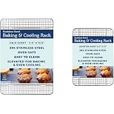Ultra Cuisine Heavy Duty 100% Stainless Steel Cooling Rack for Cooking and Baking - Baking Rack &amp; Wire Cooling Rack - Fits Half Sheet and Quarter Sheet Pans - 11.5''x16.5'' &amp; 8.5''x12''