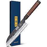HOSHANHO Chef's Santoku Knife 7 Inch, Professional Japanese High Carbon Steel Chef Knife, Ultra Sharp Kitchen Knife with Octagonal Rosewood Handle