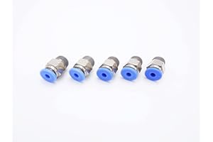 IVLPHA Push to Connect Fitting 1/8" Tube OD x 1/8" Male NPT Thread, Pneumatic Male Straight Air Water Line Quick Push in Connectors (Pack of 5)