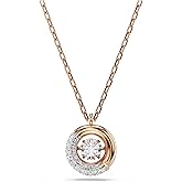 Swarovski Dextera Pendant, Round Cut, Clear, Rose Gold-Tone Finished