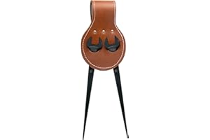 Duracuir Leather Iron Worker Spanner Holder, Spud Wrench Holder with Belt Loop, Brown Leather Tool Holder