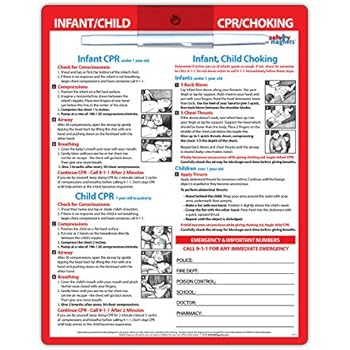 Infant & Child CPR and Choking First Aid - Laminated Card with Magnets - 8.5 x 11 in. - Dry-Erase Marker Included