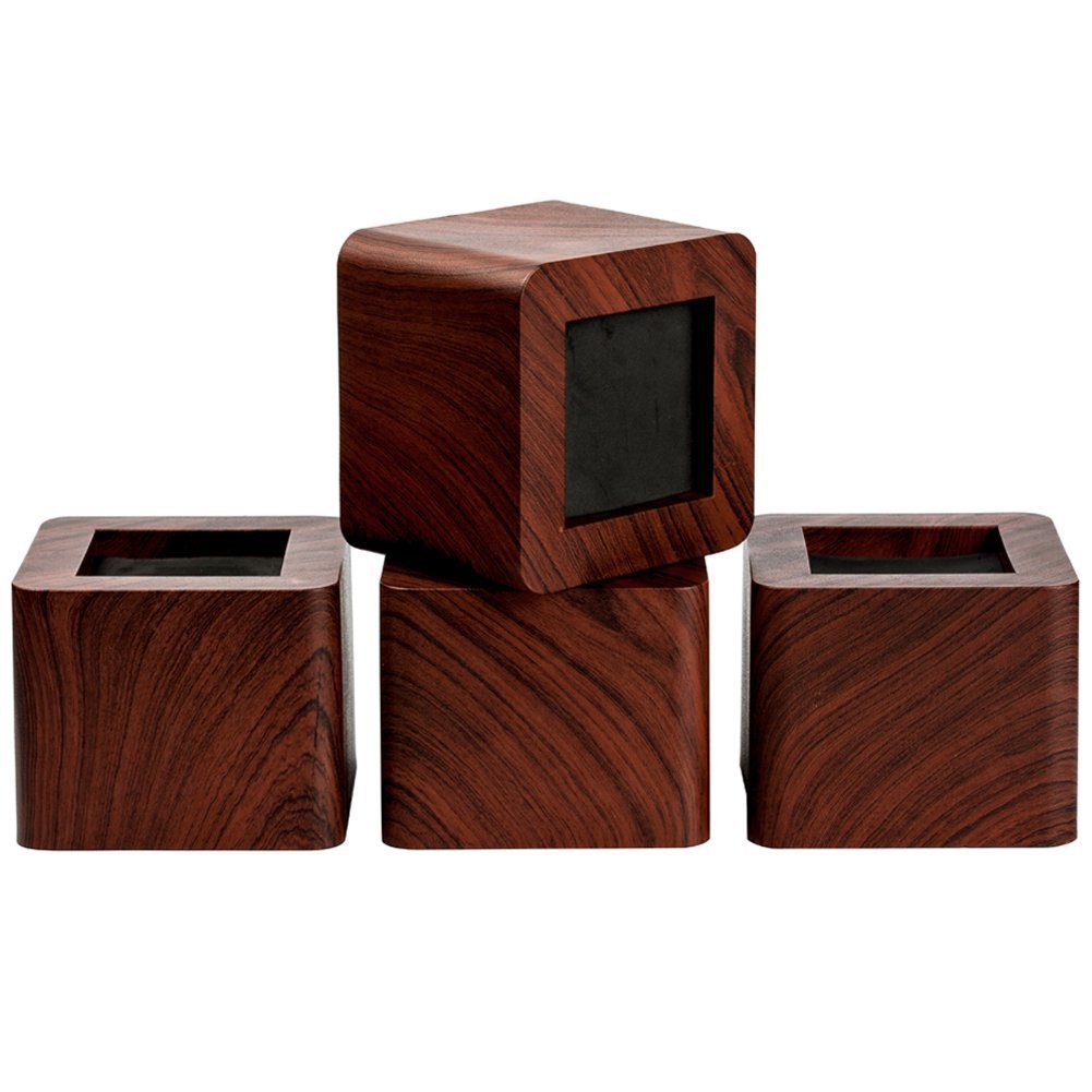 KEIBIKEIDI 3 Inch Bed Risers Heavy Duty Furniture Risers, Lifts Up to 2200 LBs Couch Sofa Desk Table Chair Risers (More Realistic Woody Feel ——Wood Grain), Set of 4