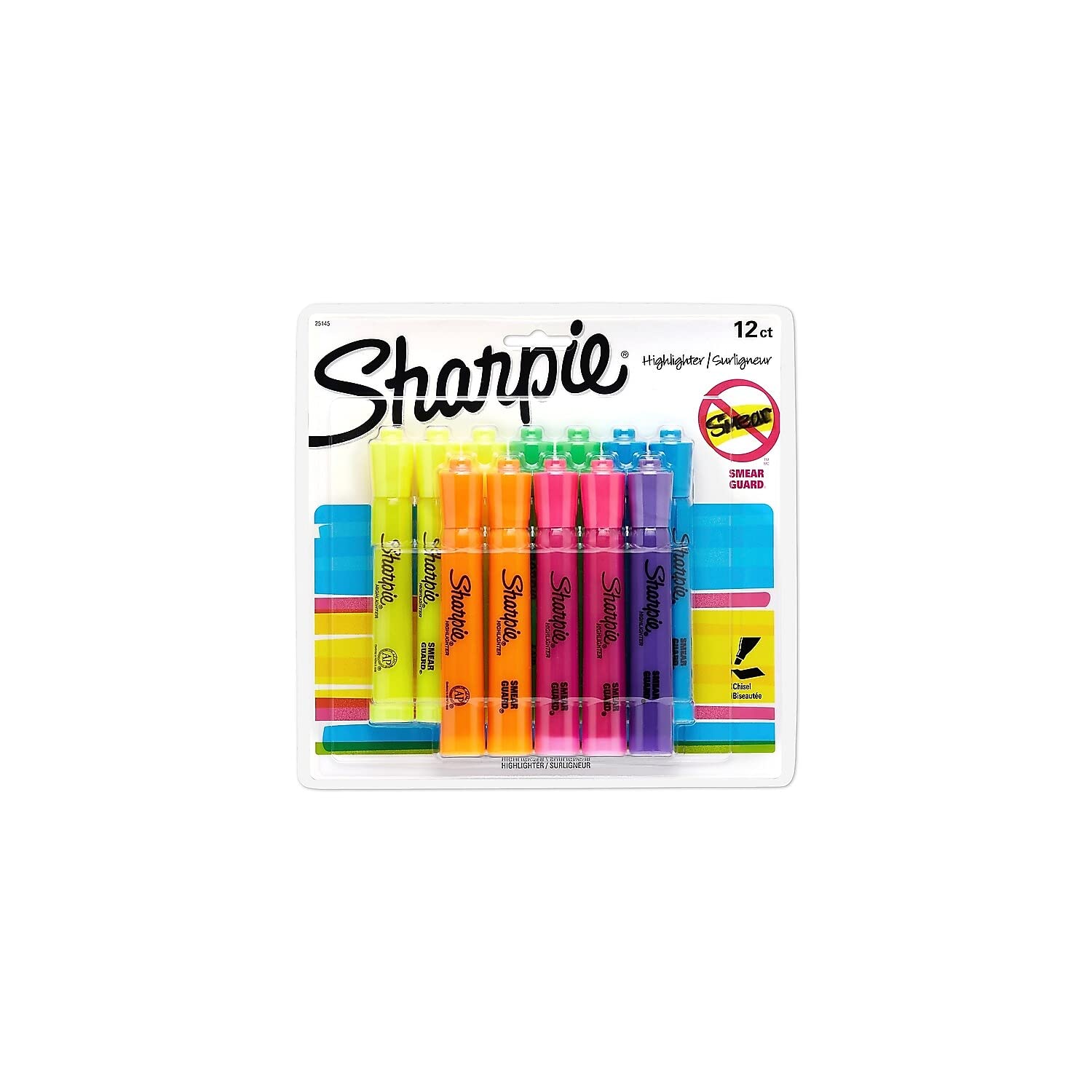 Photo 1 of SHARPIE Tank Style highlighters, Assorted Ink Colors, Chisel tip, Assorted Barrel Colors, 12/Pack