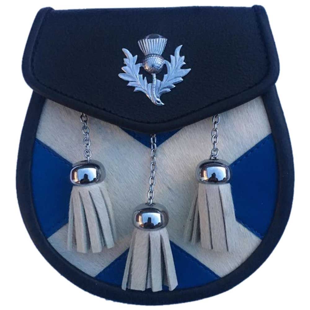 House of Highland 77 HOH Semi Dress Kilt Sporran Saltire/Saltire Thistle Crest Kilt Sporrans/Scotland