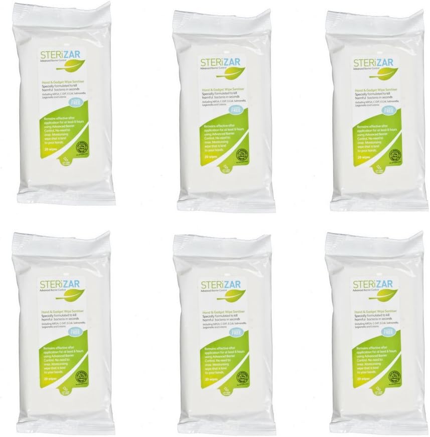Sterizar Multi Surface Antibacterial Wipes (Travel Pack x6)