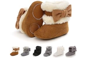 E-FAK Baby Boy Girl Boots Newborn Shoes Winter Snow Bowknot Anti-Slip Soft Sole Warm Infant Toddler Prewalker Booties