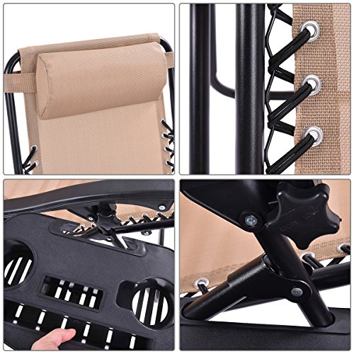 2 Goplus+Gravity+Folding+Recliner+Outdoor