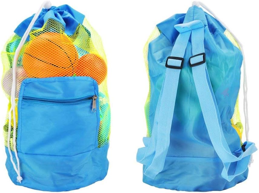 AumoToo Mesh Beach Bag, Large Beach Tote Bag Sand Away Drawstring Backpack for Children Toys Storage Bags Packs, Summer Beach Necessaries