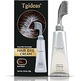Tgideas Hair Dye Comb Root Touch Up, Ammonia Free Gray Coverage, Dark Brown | Natural Plant Extract Hair Color Cream with No Mix Formula,Suitable for Men &amp; Women,Covers Gray Hair Without Bleaching, 2.8oz