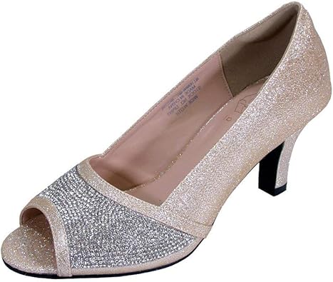 wide width rhinestone heels