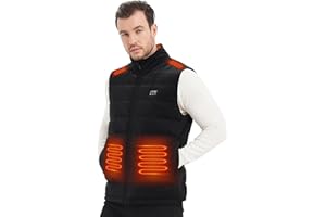 Rasfalo Down Heated Vest for Men with 10000mAh Battery Pack Included,8 Heating Zones,Lightweight Heated Jacket,Heat Clothing
