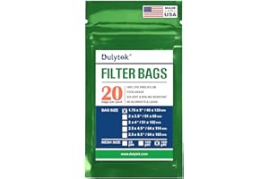 Dulytek Premium Nylon 20 Pcs Filter Bags, 160 Micron, 1.75" x 5", Double-Stitching, Zero Blowouts, Made in the USA