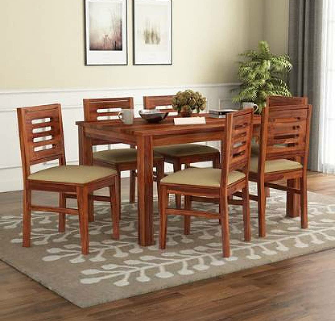 Shreya Decor Sheesham Wood Dining Table with 6 Chairs, 6 Seater Dining