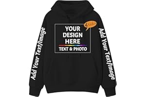 SOUL FLEX Custom Hoodie for Men Women Personalized Add Your Picture Text Cotton Sweatshirt 4 Sides Print