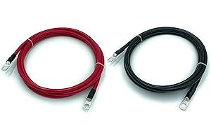 End Game 4 Gauge Marine Grade Battery Cables, USCG and ABYC Approved, 1-15ft Lengths, Heavy Duty Tinned Lugs, Fully Assembled and Made in The USA (Red/Black Set, 1.5ft - 5/16” Lugs)