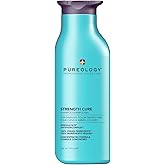 Pureology Strength Cure Shampoo - For Damaged or Color Treated Hair, Hair Strengthening & Prevents Breakage, Seals Split Ends, Vegan & Sulfate-Free