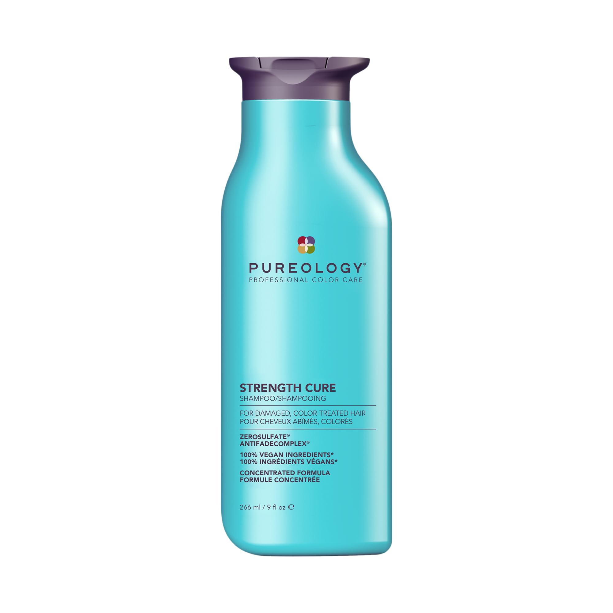 Pureology Strength Cure Strengthening Shampoo for Damaged, Colour-Treated Hair, Vegan, Sulphate-Free Formulas to Gently Cleanse & Leave Hair Feeling Healthy