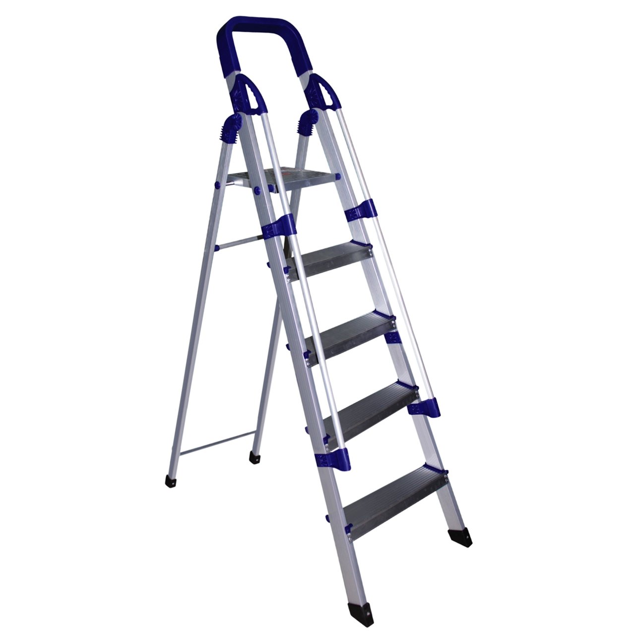 Ciplaplast Heavy Duty Folding Aluminium Ladder With Railings Home Pro 5 Steps ( 7 Years