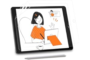 KCT 2 Pack Paperfeel Screen Protector Compatible with iPad 9th/8th/7th (10.2-Inch, 2021-2019), Matte PET Film, No Glare, Scratch Resistant, Compatible with Apple Pencil