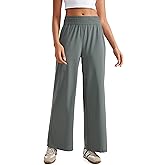 CRZ YOGA Lightweight Wide Leg Pants for Women 30" High Waisted Casual Lounge Travel Work Sweatpants Loose Fit Summer