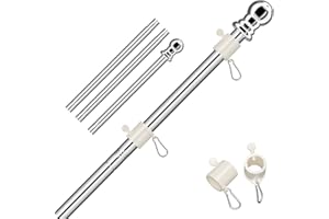 Flag Poles for Outside House, Silver Flag Pole Kit 5ft, Professional Metal Flagpole for Garden Yard, Flagpoles Residential or