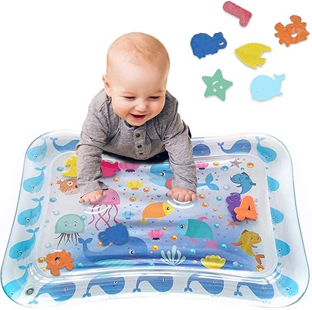 Amazon Co Jp タミータイム Tummy Time ベビーウォータープレイマット 空気注入式おもちゃマット 幼児 幼児用アクティビティセンター 3 6 9ヶ月 新生児 男の子 女の子 Bpaフリー 26インチ X インチ おもちゃ