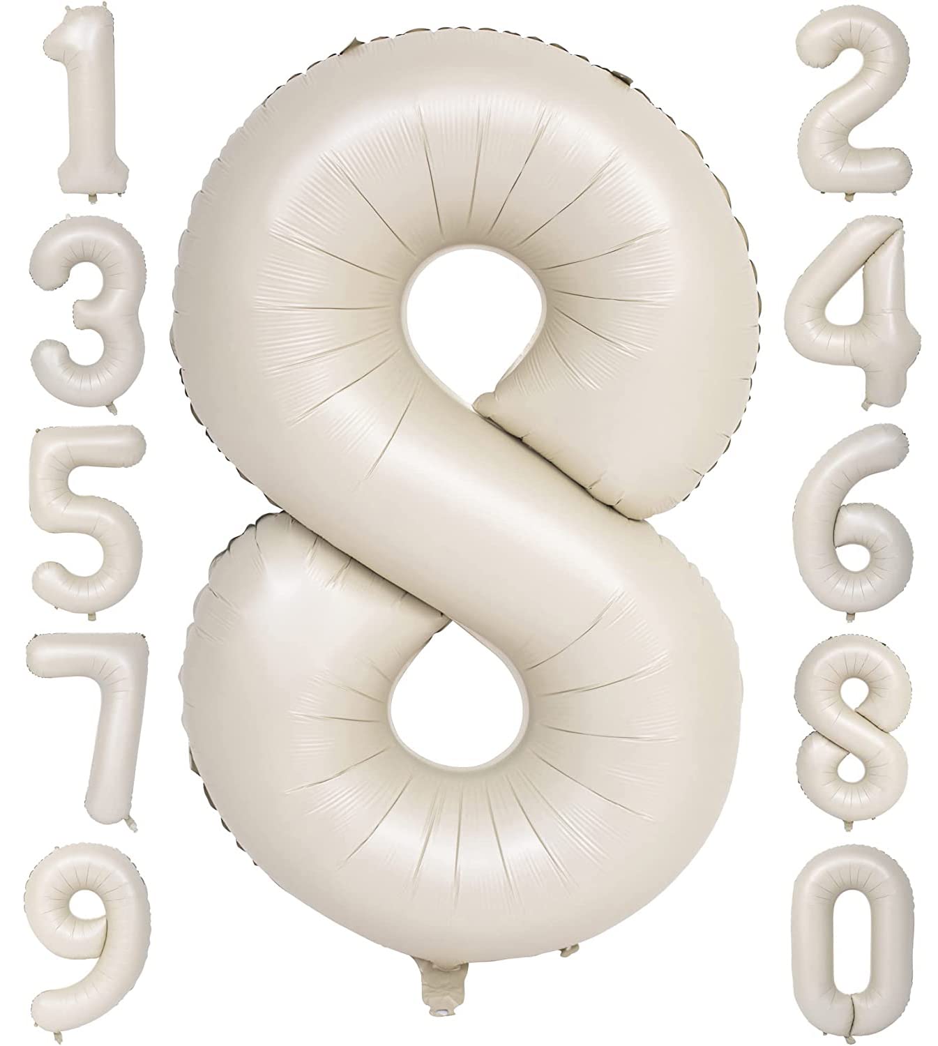 White 8 balloon,Creamy white number balloon 40in large foil helium balloon,birthday wedding Anniversary baby show paty decoration