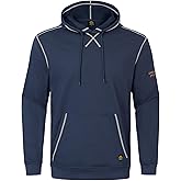 WORKWEYA FR Hoodies for Men 7.5oz Cotton Flame Resistant Pullover Sweatshirt NFPA2112 Hooded Shirt