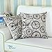 CaliTime Canvas Throw Pillow Cover Shell for Couch Sofa Home Decoration City Buildings Brown Bicycles Wheels 18 X 18 Inches