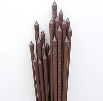 Amazon 農業用支柱 園芸支柱 イボ付 鋼管製 支柱 ブラウン 直径16mm 長さ210cm 100本 茶 家庭菜園 イボ竹 国華園 支柱