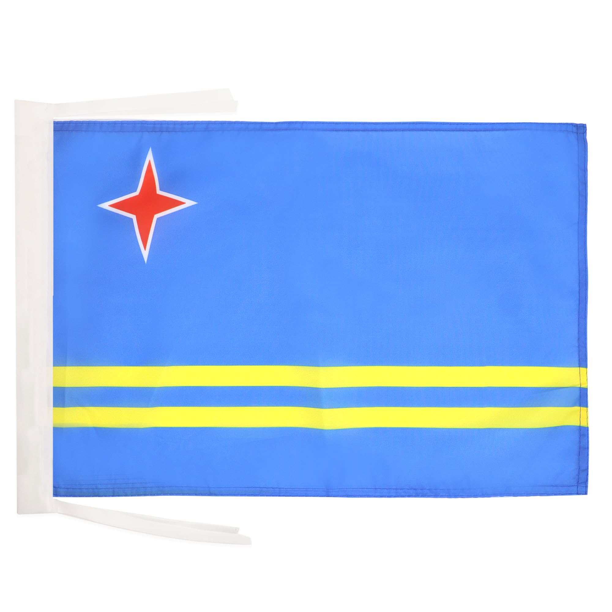 AZ FLAG - Aruba Flag - 18'' x 12'' - 100% Polyester Aruban Small Banner with Two Cords - Fade Resistant - Vivid Colors - 18x12 in - 45x30 Cm — image 1