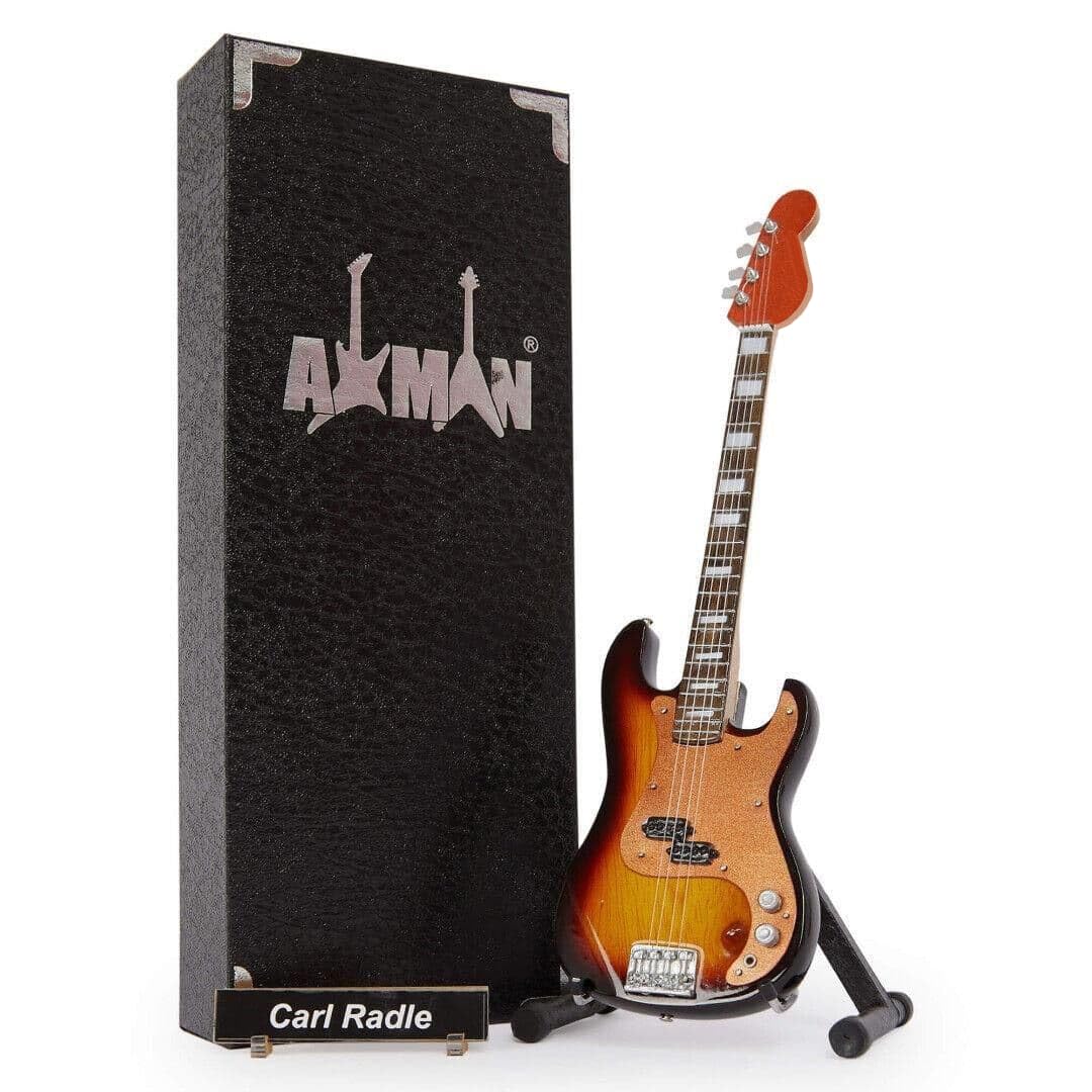 Carl Radle (Derek And The Dominos) - 1964 Sunburst: Miniature Guitar Replica - Music Gifts - Handmade Ornamental 1/4 Scale - Includes a Display Box, Name Tag and Miniature Guitar Stand