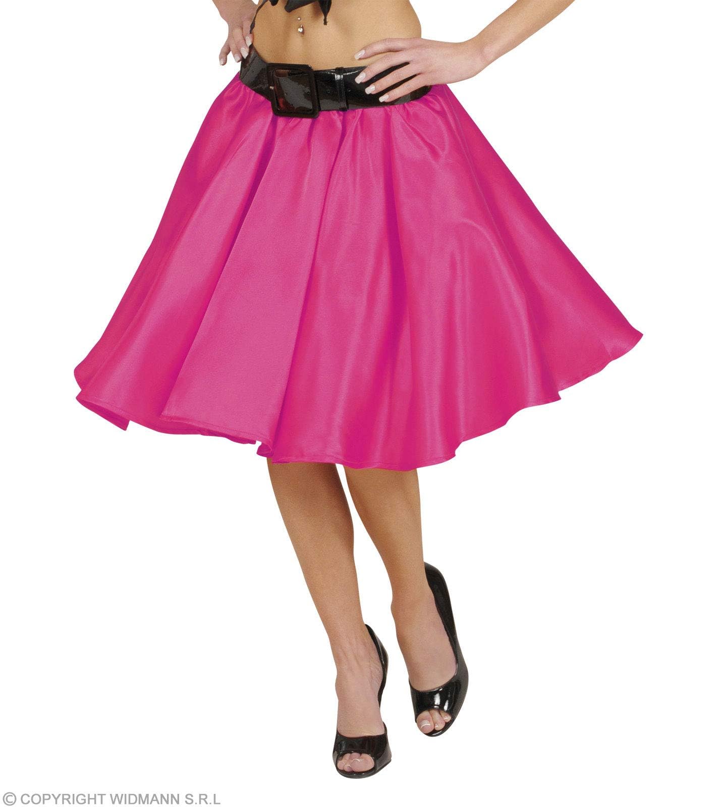 Pink Satin Skirts With Sewn - In Petticoat Accessory for Fancy Dress