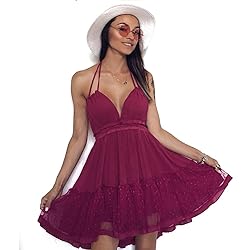 VERGOODR Women's Summer Boho Bohemian Deep V Neck