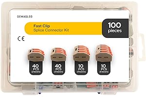 DEMASLED 100 Pcs Compact Electric Wire Connectors with 2, 3, 4, and 5 Lever Terminals, Quick Connect Splice Connector Kit, Lever-Nut Terminals for Electrical Splicing and Wire Connections