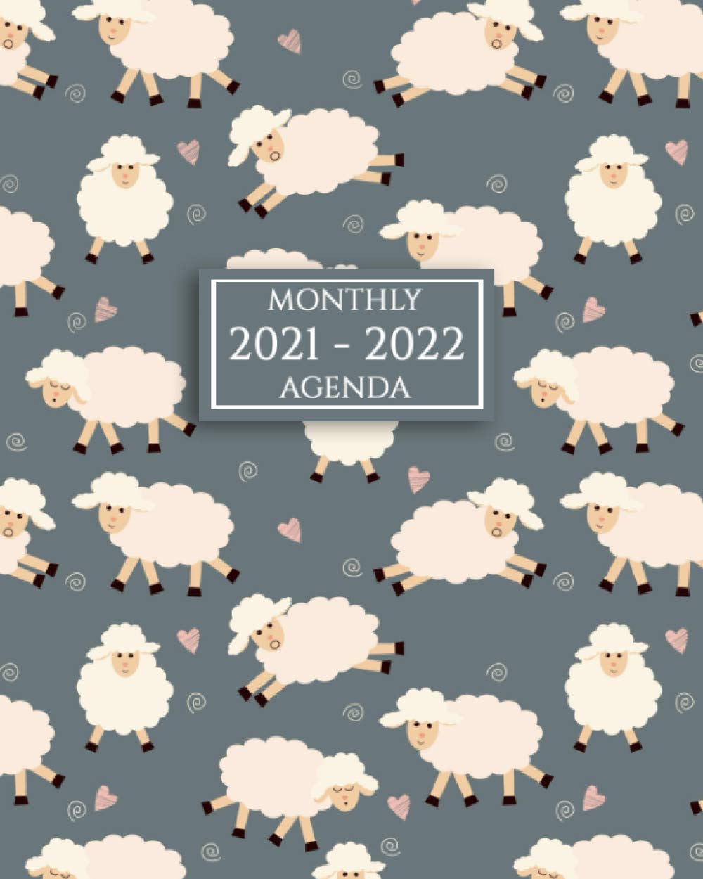 2021 2022 Two Year Monthly Planner 24 Months Sheep Pattern Amazon Co Uk Farmhouse Chic 9798689297033 Books